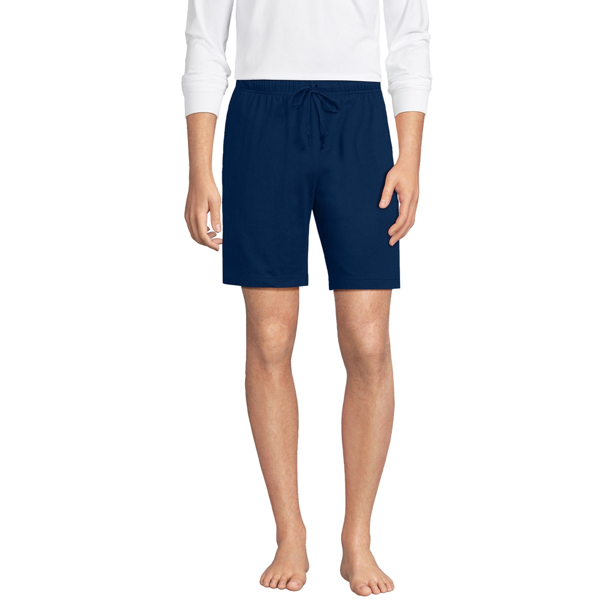 Lands' End Men's Knit Jersey Pajama Shorts In Deep Sea Navy | ModeSens