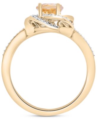 2-Pc. Set Pink Amethyst (1-1/2 ct. t.w.) & Diamond Accent Spiral Pendant Necklace & Matching Ring in 14k Rose Gold-Plated Sterling Silver (Also in Blue Topaz & Citrine)