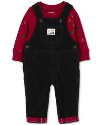 Carter's - Baby Boys 2-Pc. Plaid Bodysuit & Corduroy Overalls Set