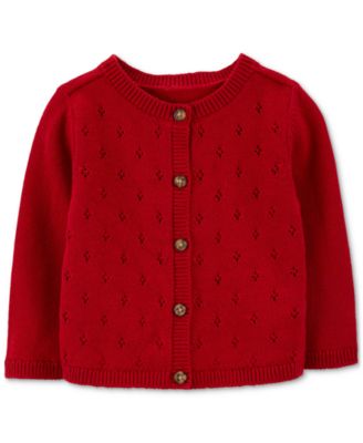 Carter's - Baby Girls Button-Front Cotton Cardigan