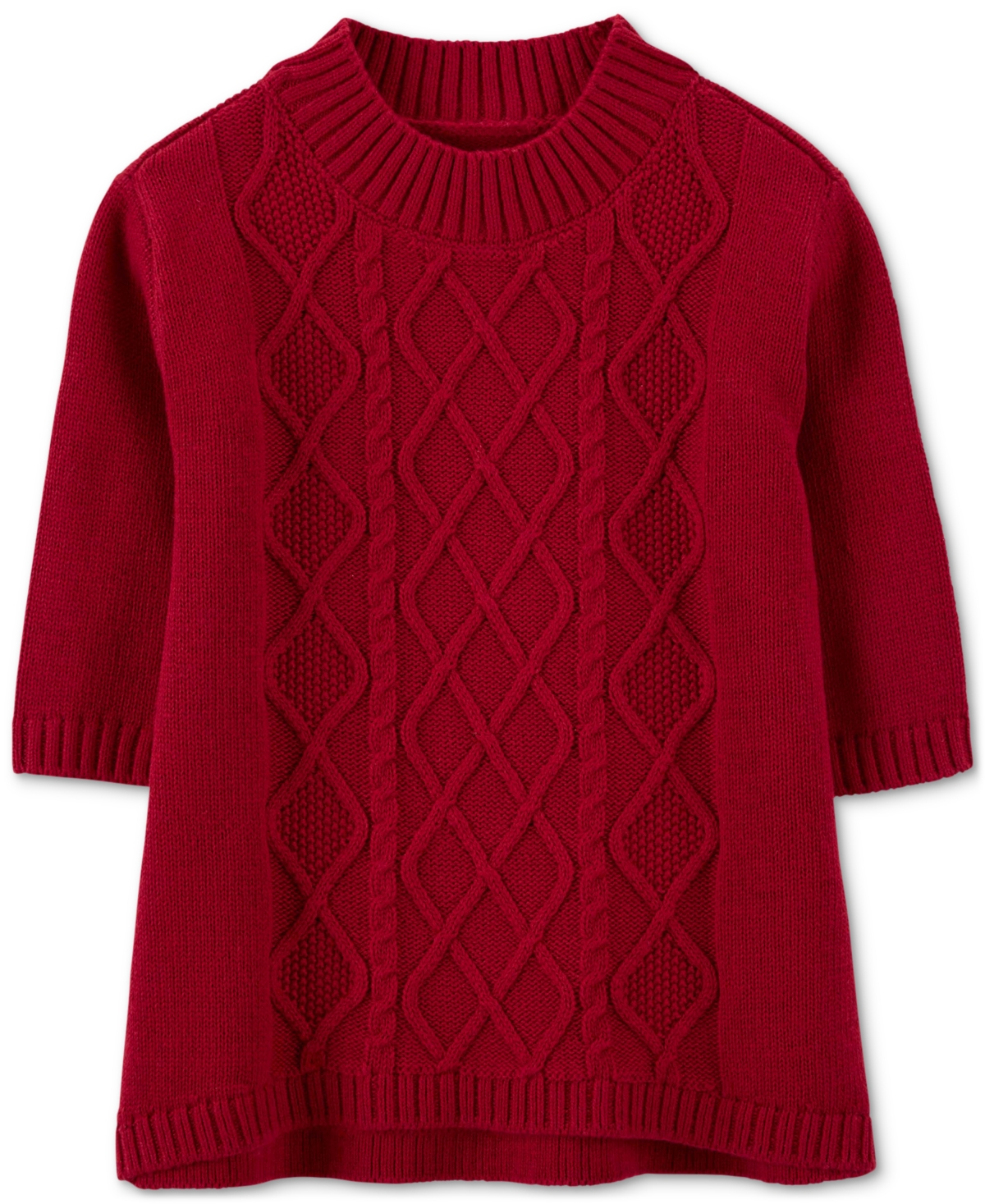 Carter's Baby Girls Cable Knit Sweater Dress In Red