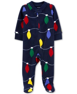 Carter's - Baby Christmas Lights Zip-Up Microfleece Sleep & Play Footed Coverall