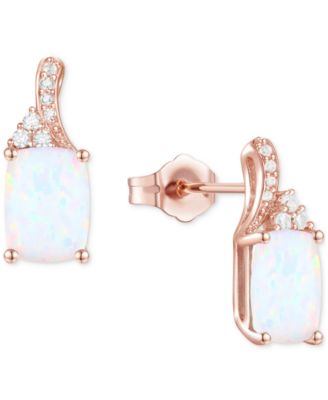 Amethyst (1-5/8 ct. t.w.) & Lab-Grown White Sapphire (1/10 ct. t.w.) Stud Earrings in 14k Gold-Plated Sterling Silver (Also in Blue Topaz & Lab-Grown Opal)