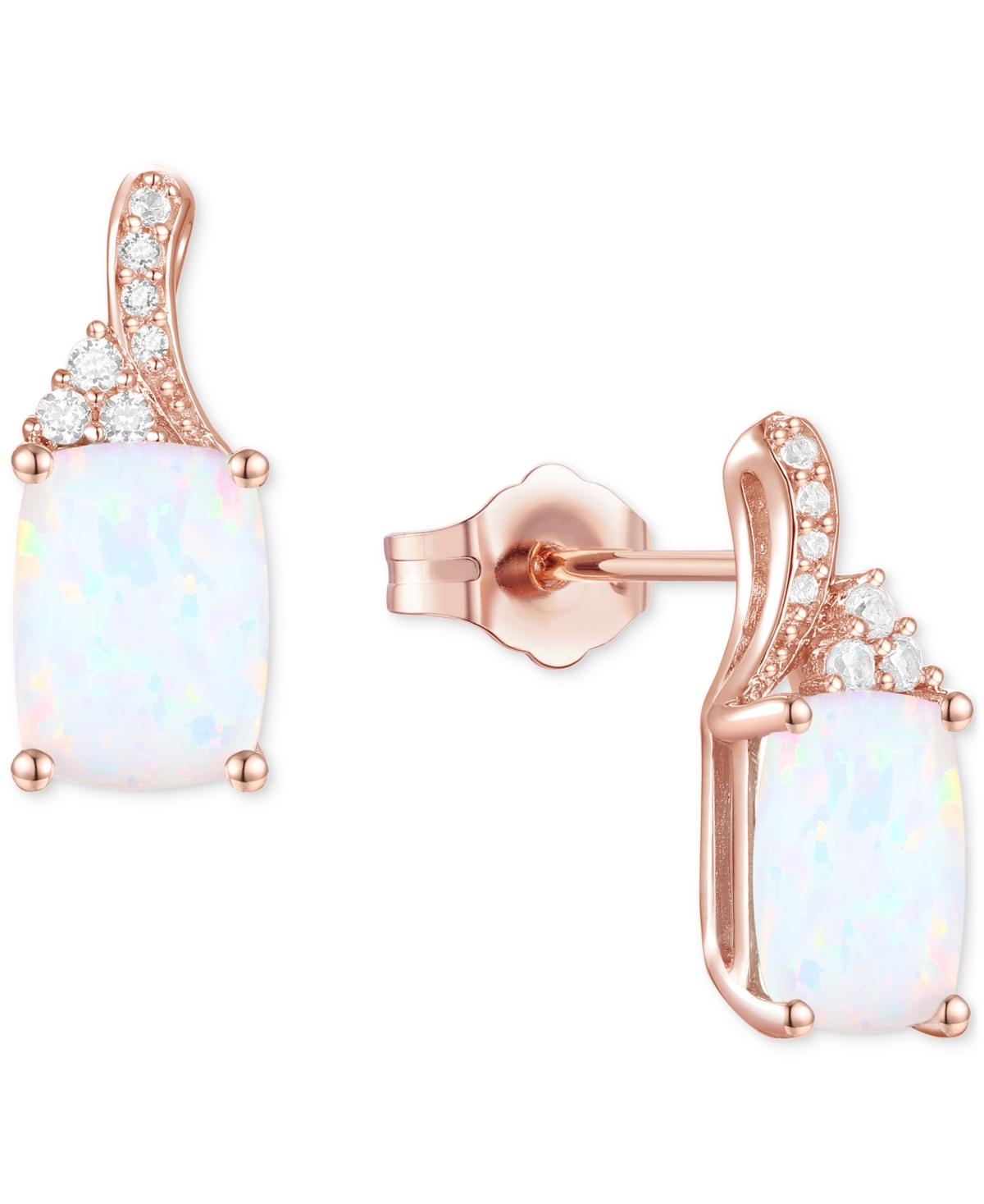 Amethyst (1-5/8 ct. t.w.) & Lab-Grown White Sapphire (1/10 ct. t.w.) Stud Earrings in 14k Gold-Plated Sterling Silver (Also in Blue Topaz & Lab-Grown