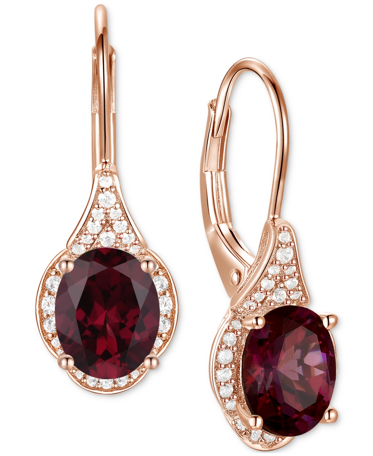Amethyst (2 ct. t.w.) & Lab-Grown White Sapphire (1/5 ct. t.w.) Drop Earrings in 14k Gold-Plated Sterling Silver (Also in Additional Gemstones) - Garn