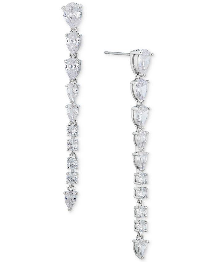Eliot Danori SilverTone Mixed Stone Long Linear Drop Earrings, Created