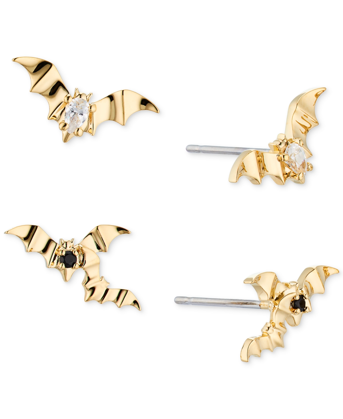 Ava Nadri 18k Gold-plated 2-pc. Set Pave Bat Stud Earrings In Yellow
