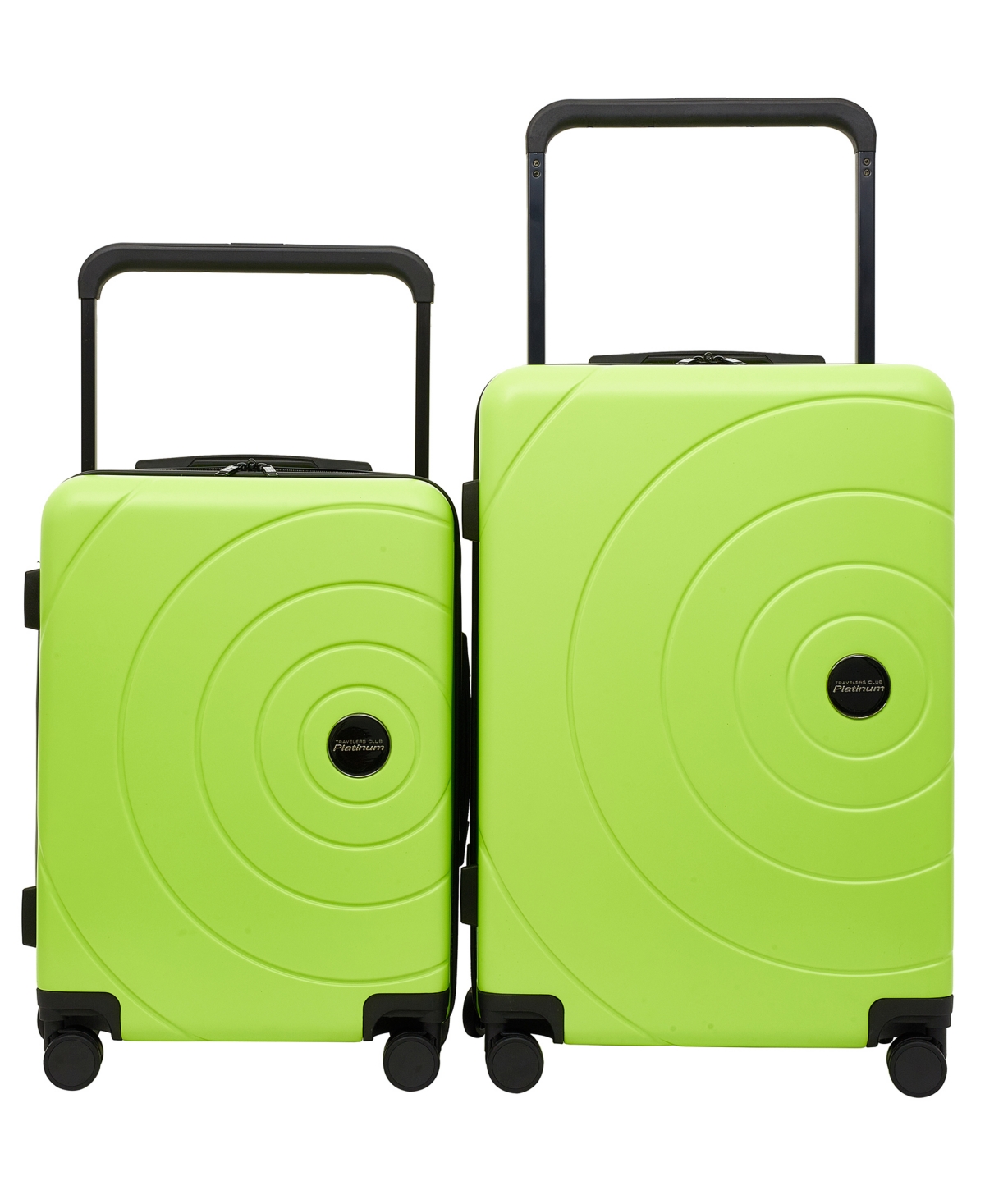 Travelers Club Odyssey Collection 2 Piece Rolling Hard Case Collection With X-tra Wide Telescopic Handle Set In Lime