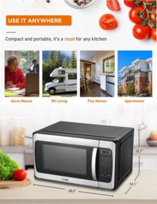 Stainless Steel 1.1 Cu Ft Microwave with 10 Power Levels