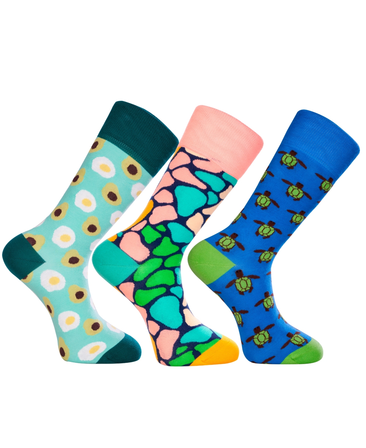 Love Sock Company Men's Cancun Novelty Luxury Crew Socks Bundle Fun Colorful With Seamless Toe Design, Pack Of 3 In Multi Color