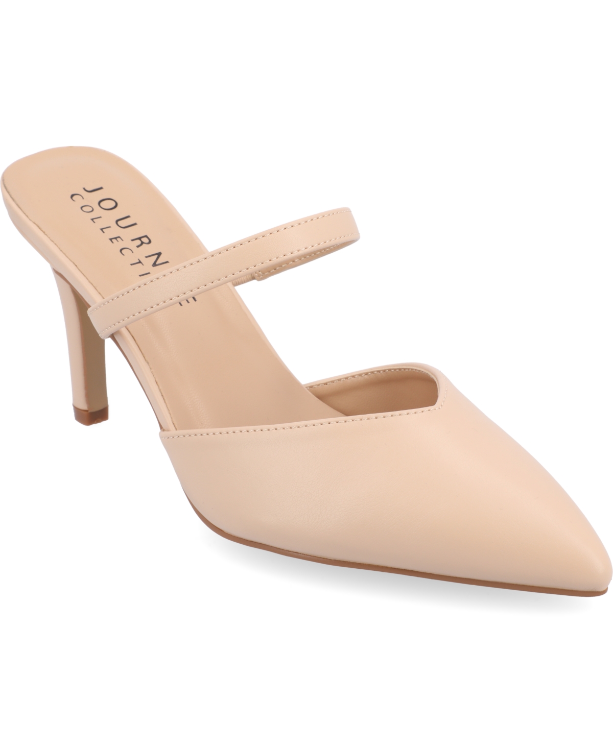 Journee Collection Yvon Pointed Toe Mule In Shell