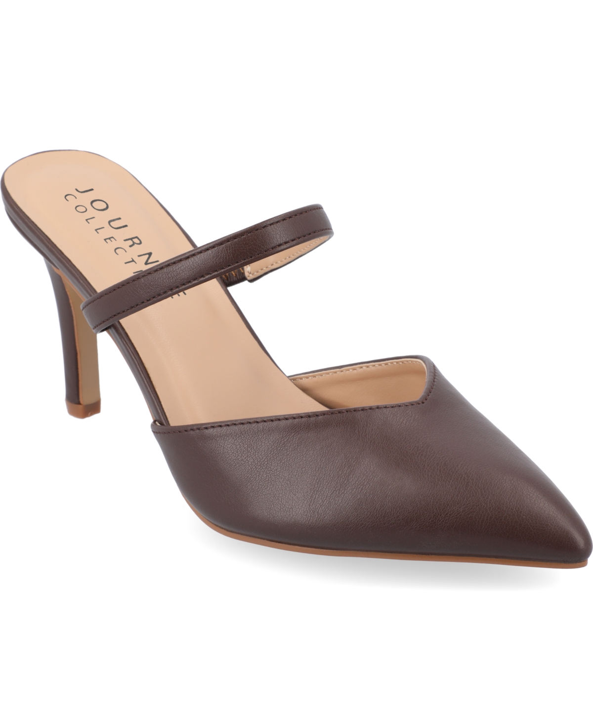 Shop Journee Collection Women's Yvon Pointed Toe Slip On Pumps In Mahogany