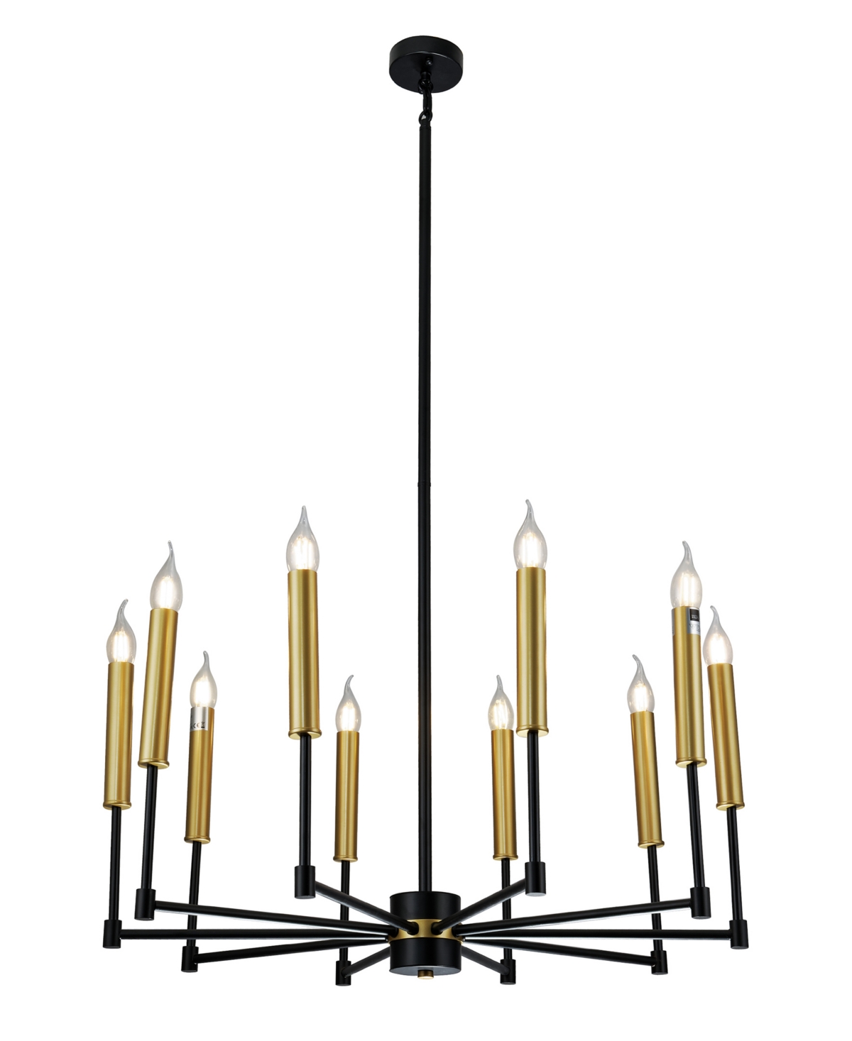 Home Accessories Mizba 29.1" 10-light Indoor Chandelier With Light Kit In Black And Gold
