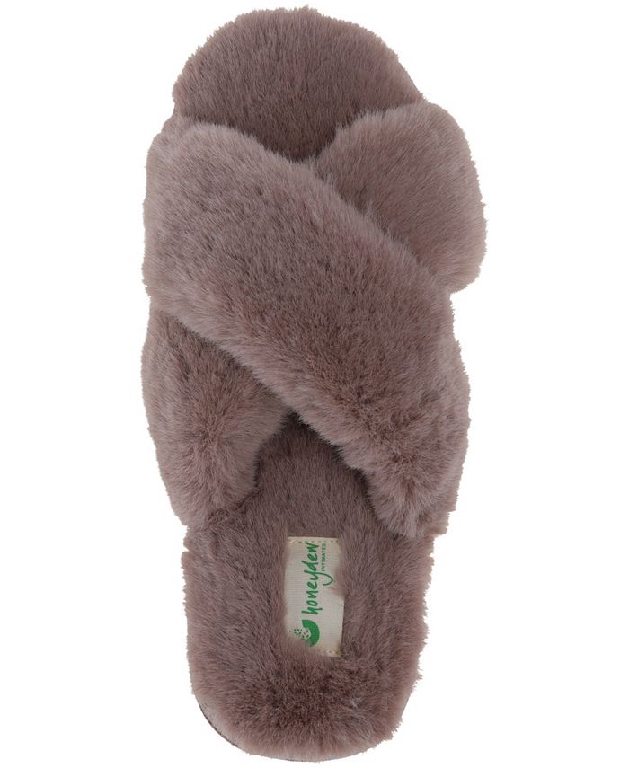Honeydew Women's Plush XBand Slide Slippers Macy's
