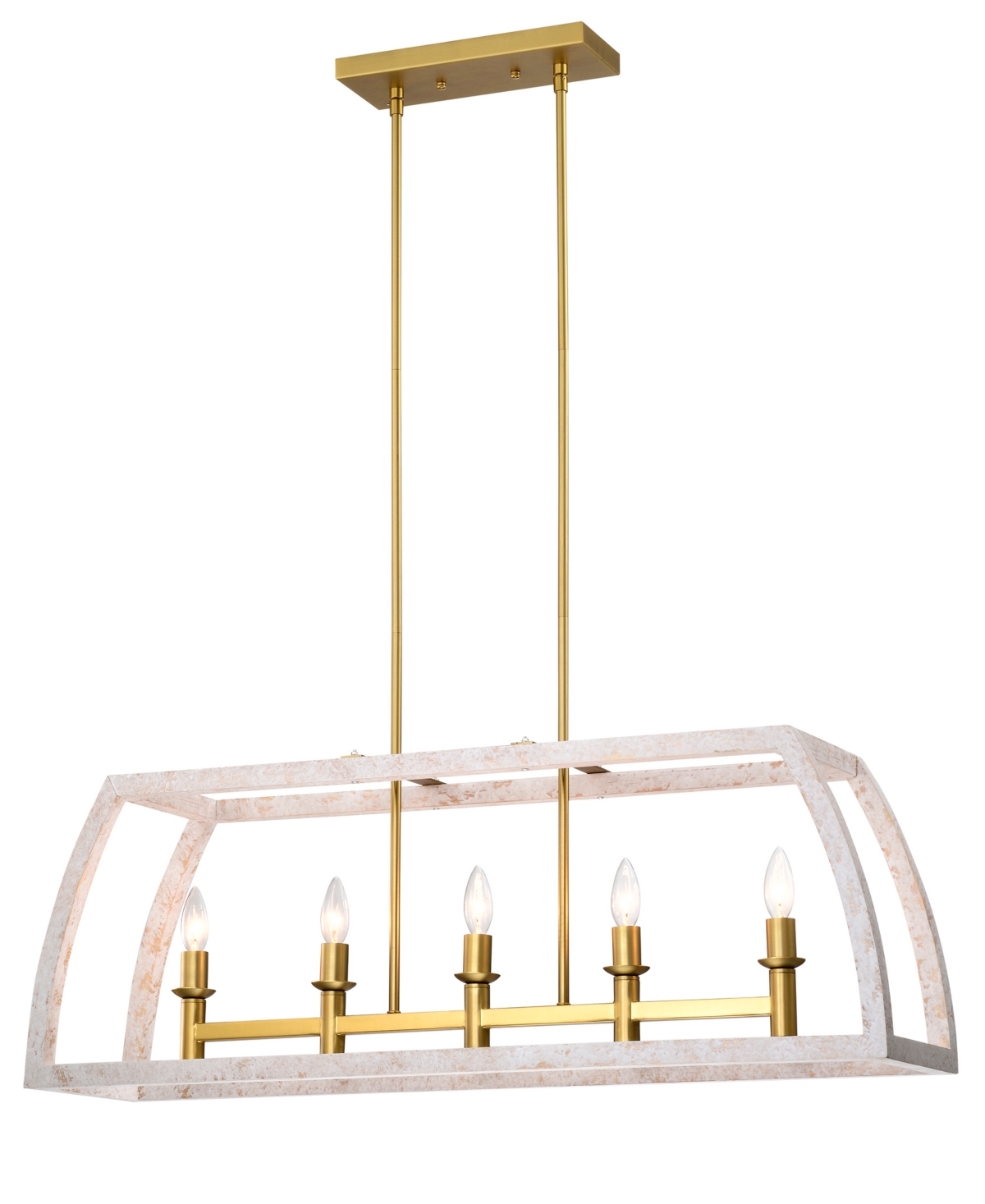Home Accessories Nermin 39" 5-light Indoor Chandelier With Light Kit In Satin Gold