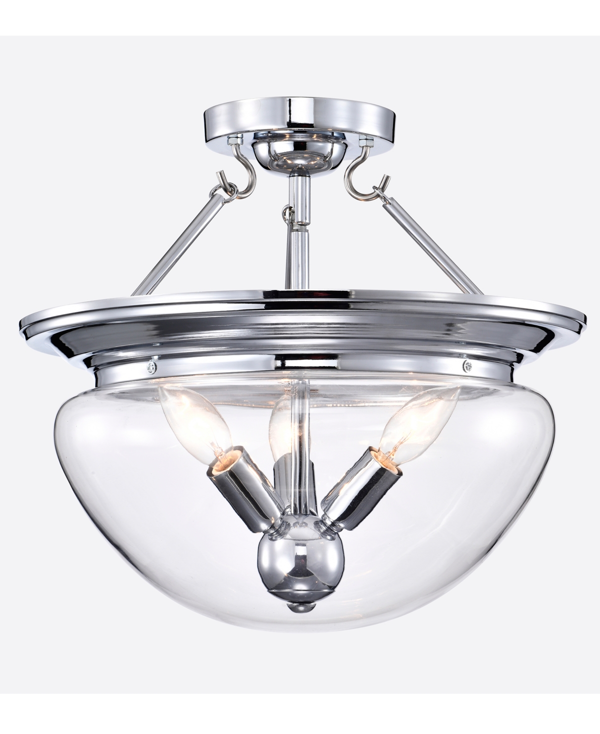 Home Accessories Latona 15" 3-light Indoor Semi-flush Mount Ceiling Light With Light Kit And Remote In Polished Chrome