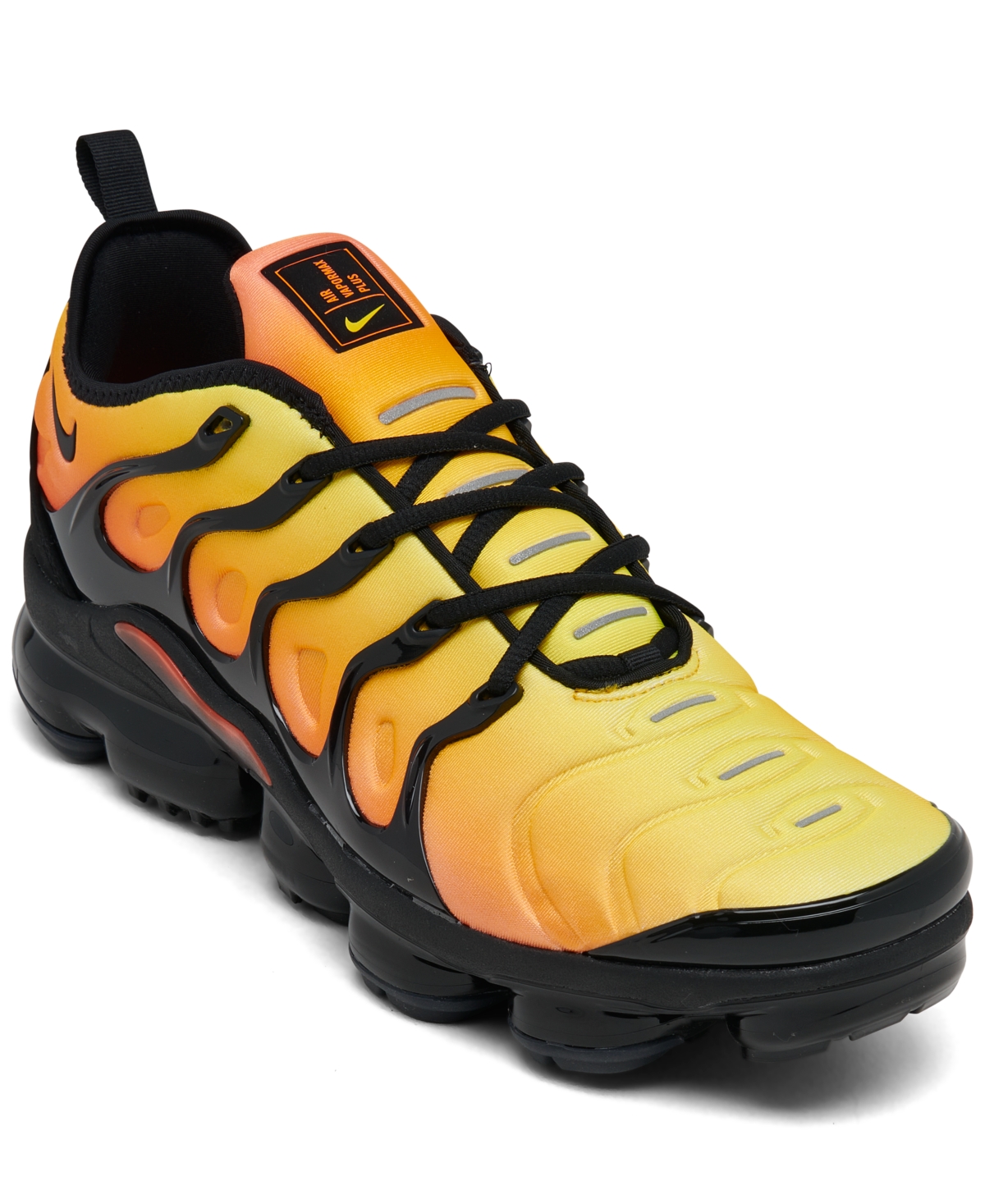 Nike Men s Air Vapormax Plus Running Sneakers from Finish Line Black Orange Crimson Smart Closet