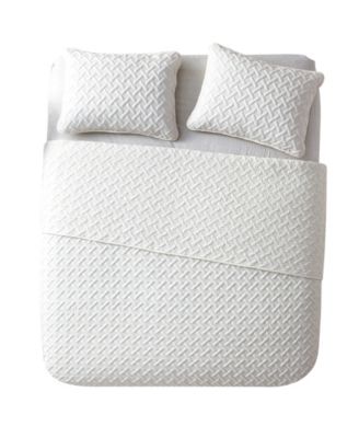 Nina Embossed 3-Pc.Quilt Set, King