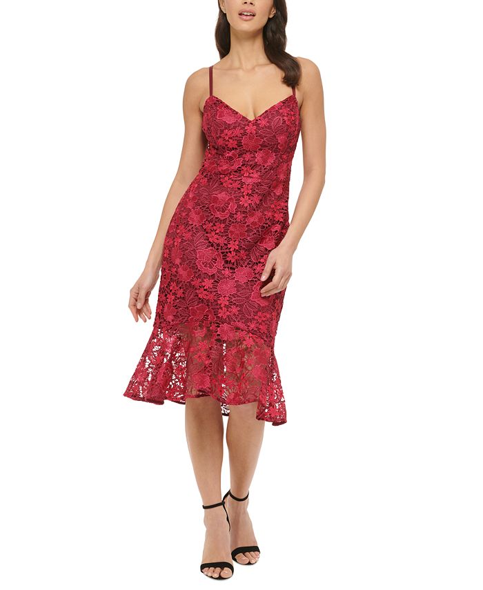 Calvin klein flounce hem midi dress hotsell