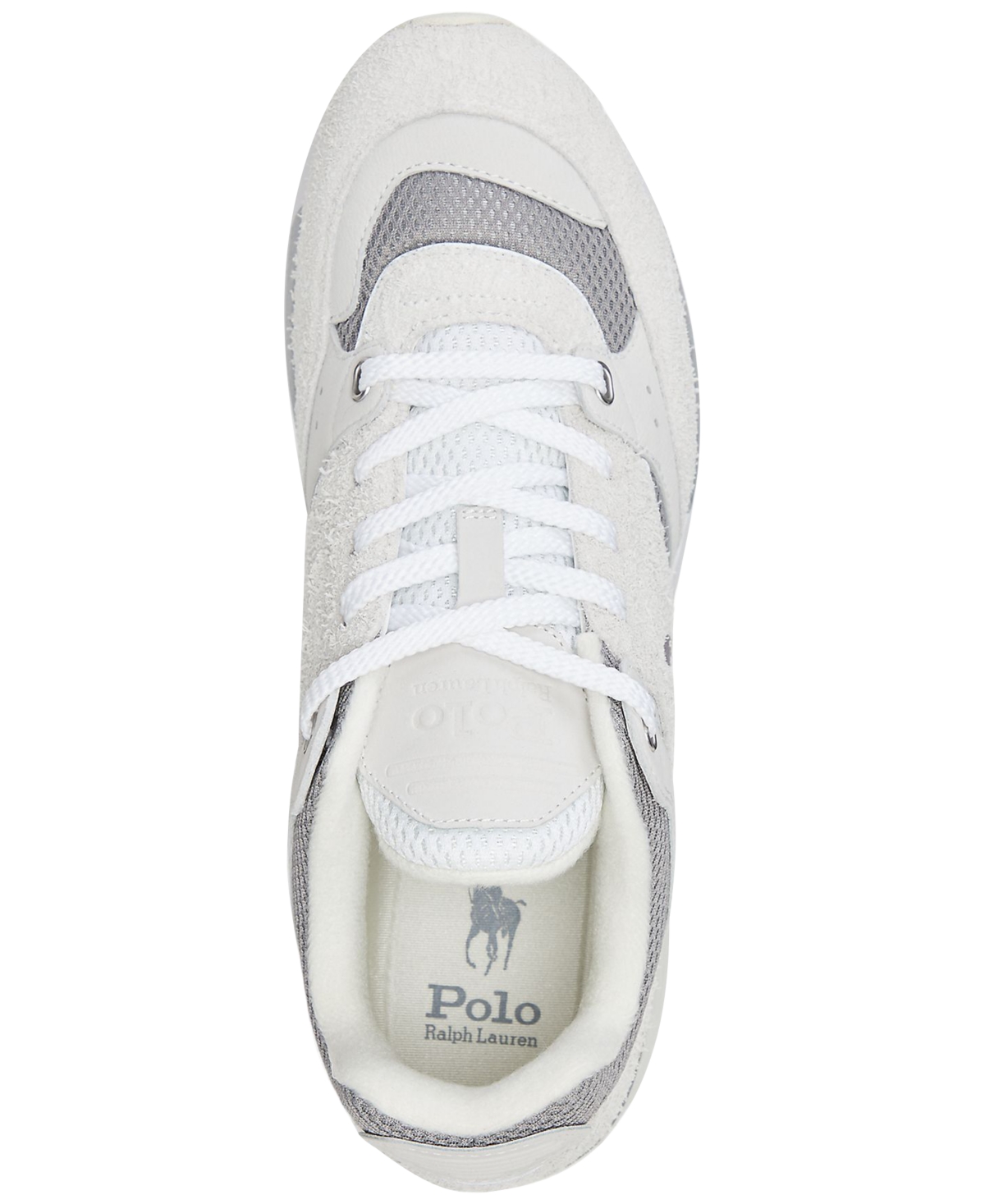 Shop Polo Ralph Lauren Men's Trackster 200 Lace-up Sneakers In Bianco