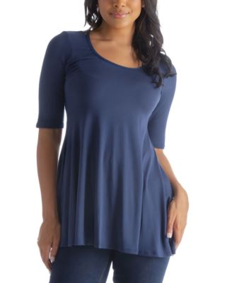 Women's Elbow Sleeve Swing Tunic Top