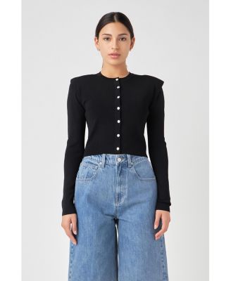 Women's Shoulder Pad Cardigan