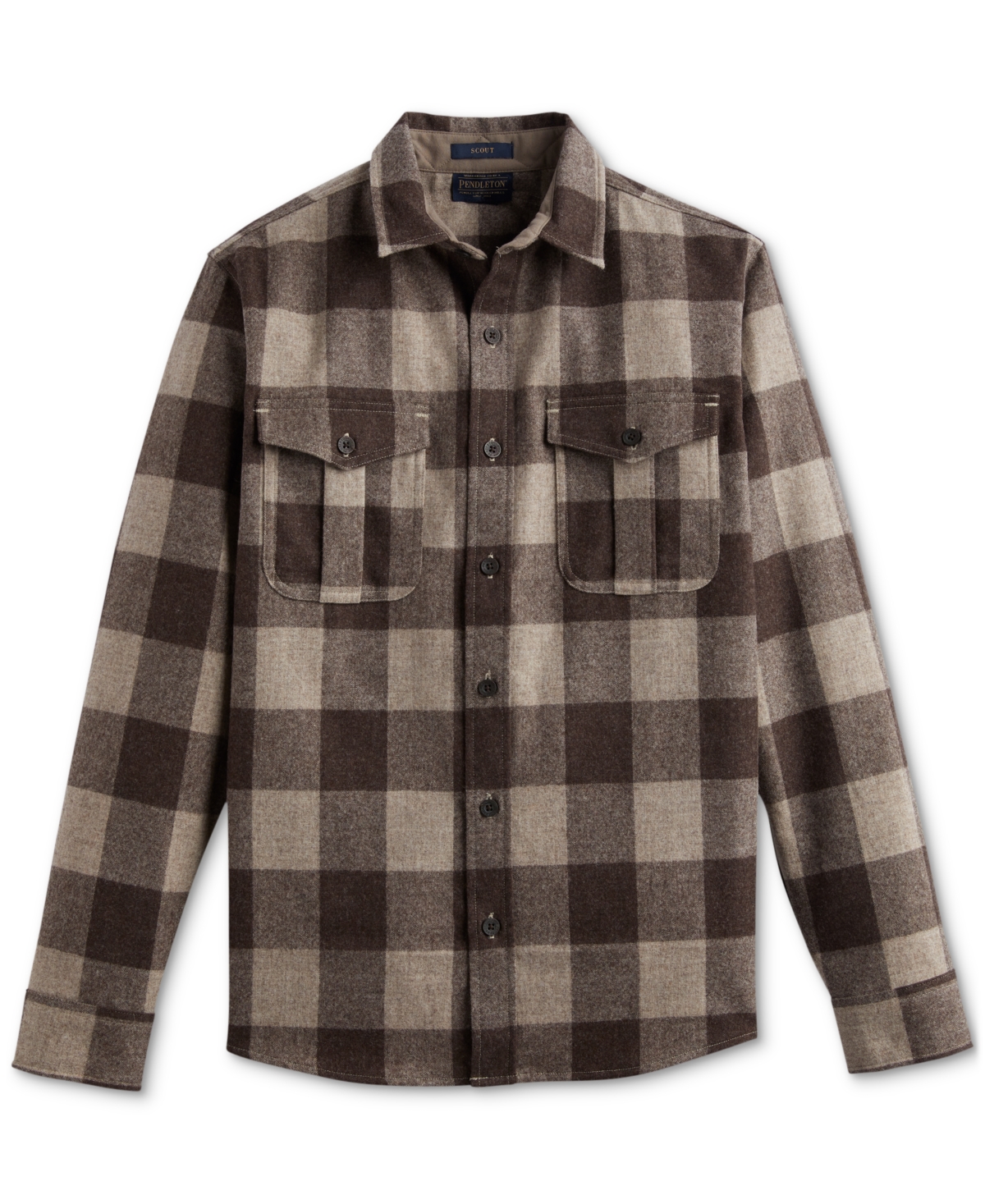 Shop Pendleton Men's Scout Button-front Long Sleeve Shirt Jacket In Brown,tan Mix Check
