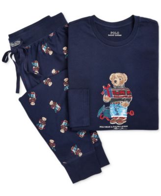 Men's 2-Pc. Cotton Polo Bear Pajamas Set