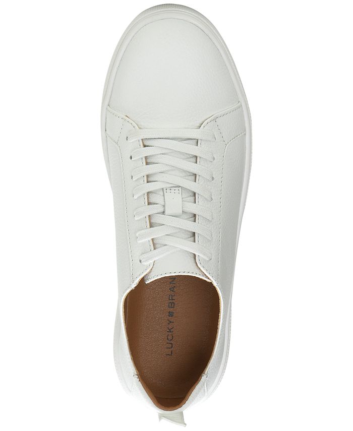 Lucky Brand Women's Zamilio Lace-Up Low-Top Leather Sneakers - Macy's