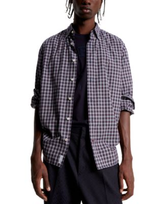 Tommy Hilfiger - Men's Natural Soft Flex Regular-Fit Mini Tartan Shirt