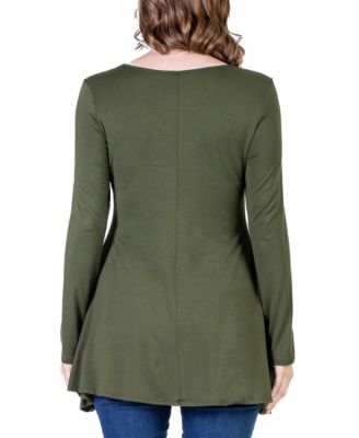 Women's Long Sleeve Swing Style Flare Tunic Top