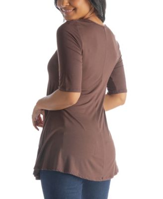 Women's Elbow Sleeve Swing Tunic Top