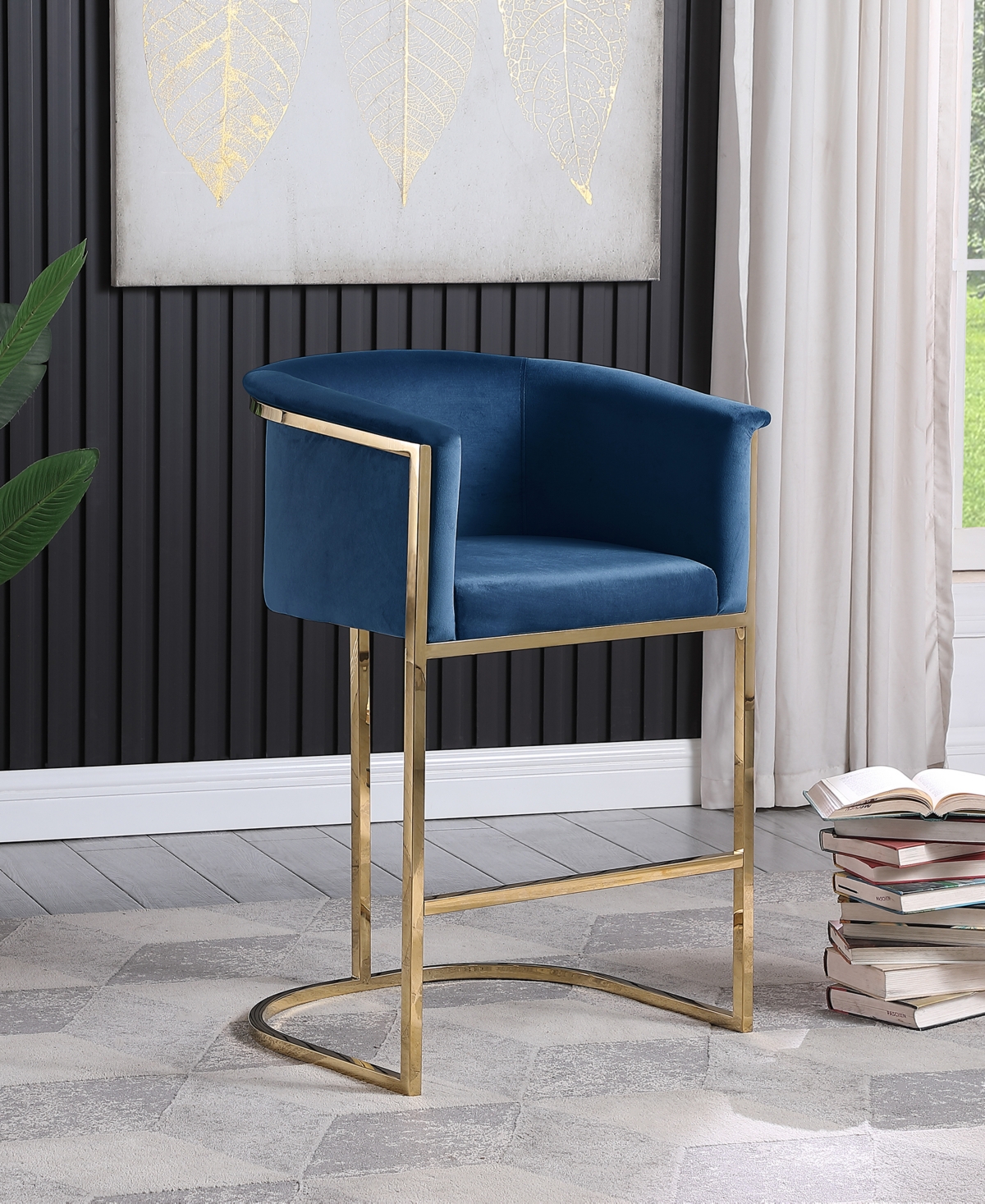 Best Master Furniture Lexie Stainless Steel Base Bar Stools, Set of 2