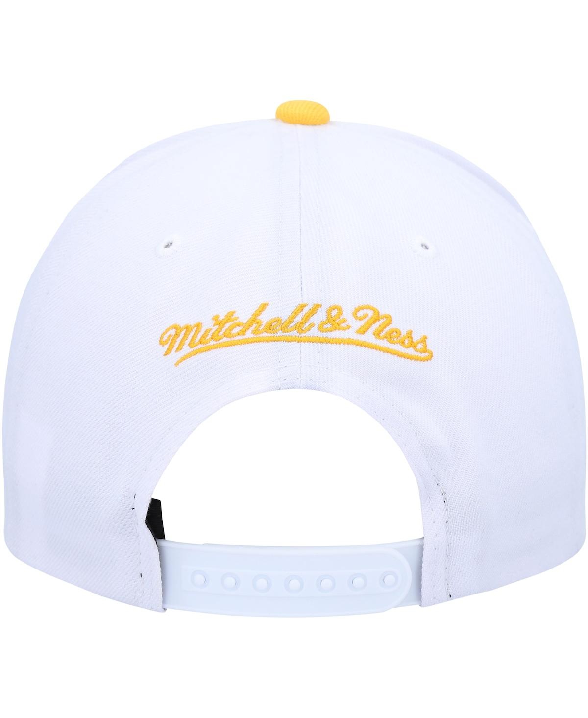Mitchell & Ness Men's  White, Gold Golden State Warriors Hardwood Classics Core 2-tone 2.0 Pro Snapba In White,gold