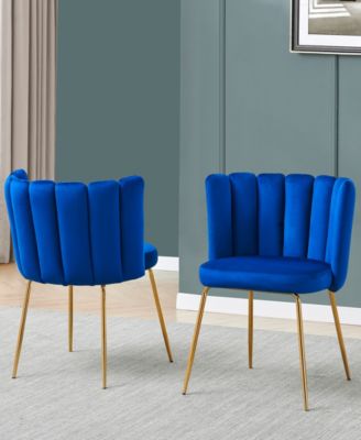 Elegante 32" Velvet Fabric Side Chairs, Set of 2