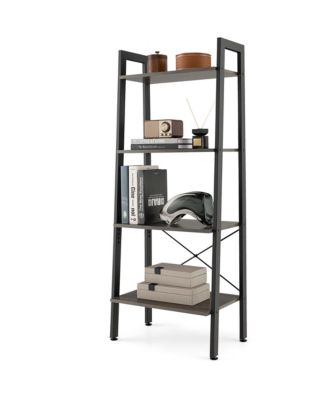 4-Tier Bookshelf Industrial Display Storage Shelf Plant Flower Stand Metal Frame