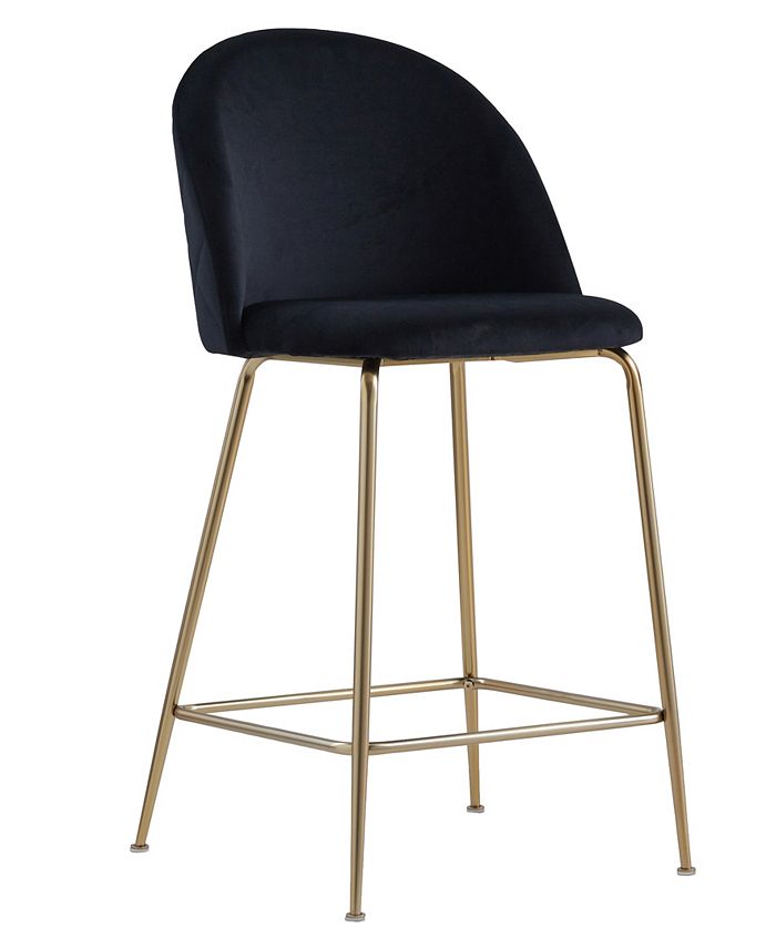 Best Master Furniture Miramar 39" Velvet Metal Bar Stools, Set of 2