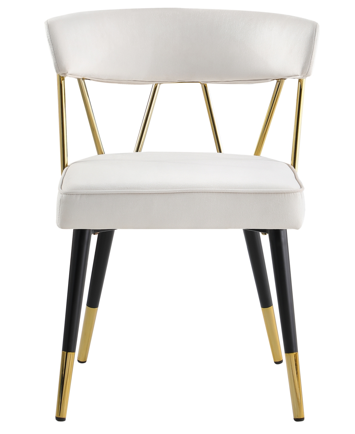 Best Master Furniture Aireys Velvet with Metal Accents Armless Chair, Set of 2