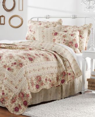 Greenland Home Fashions Antique Rose 100% Cotton Reversible Quilt Set ...