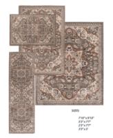 Km Home Insight Ist-7230 Area Rug Set, 4 Piece - Coffee