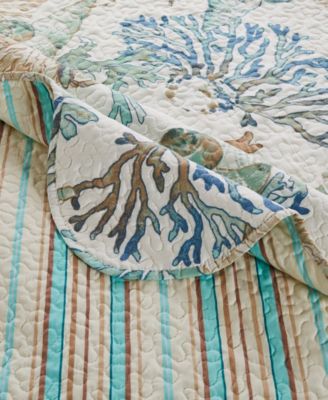 Atlantis Reversible Coastal 4 Piece Quilt Set, Twin/Twin XL