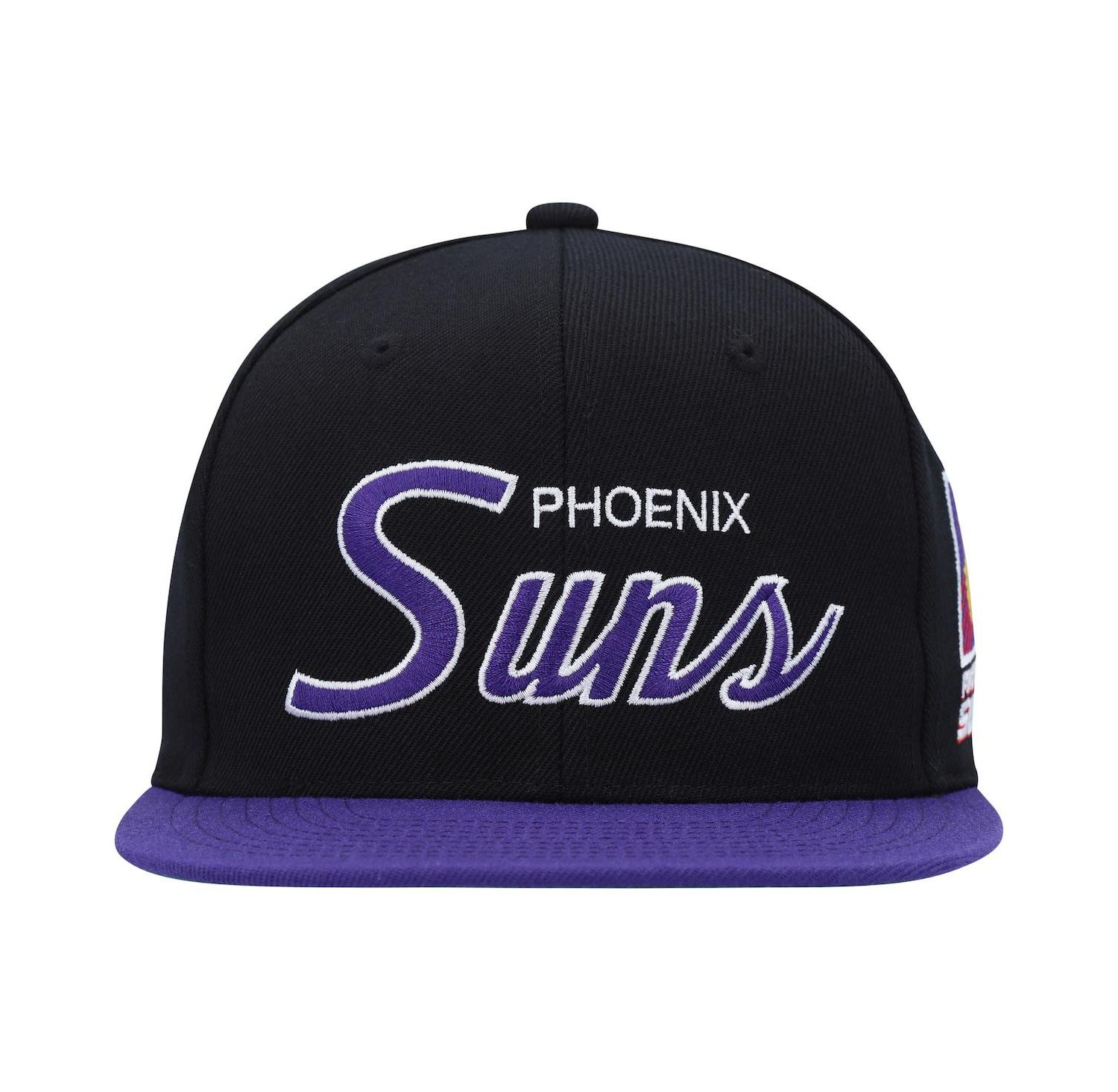 Men's Black Phoenix Suns Hardwood Classics MVP Team Script 2.0 Snapback Hat