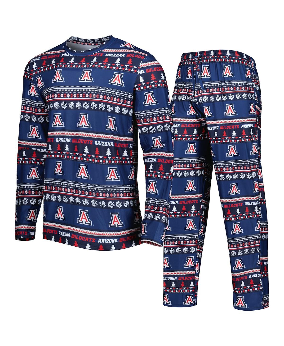 Concepts Sport Men's  Navy Arizona Wildcats Swivel Long Sleeve T-shirt And Pants Sleep Set In Navy