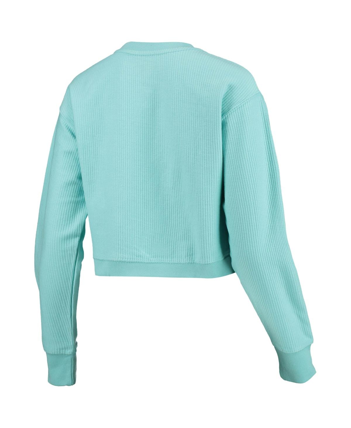 League Collegiate Wear Light Blue Penn State Nittany Lions Corded Timber Crop Pullover Sweatshirt In Light Blue