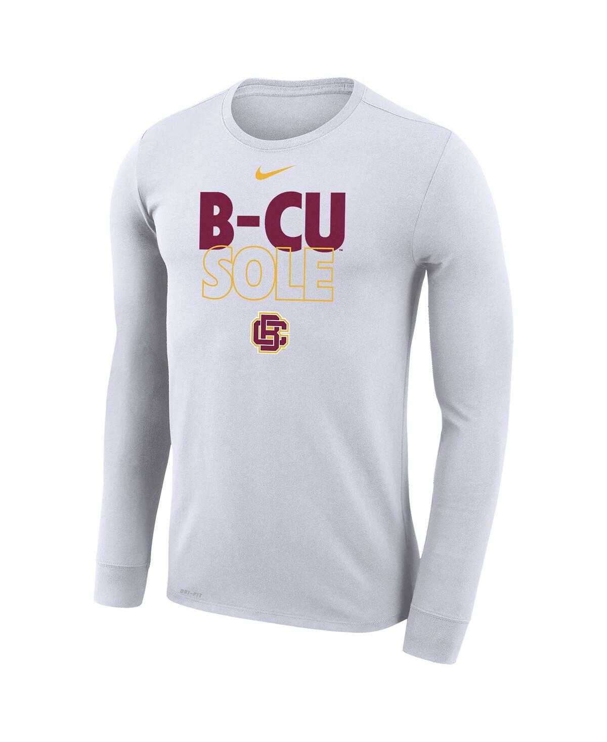 Shop Nike Men's And Women's  White Bethune-cookman Wildcats 2023 On Court Bench Long Sleeve T-shirt