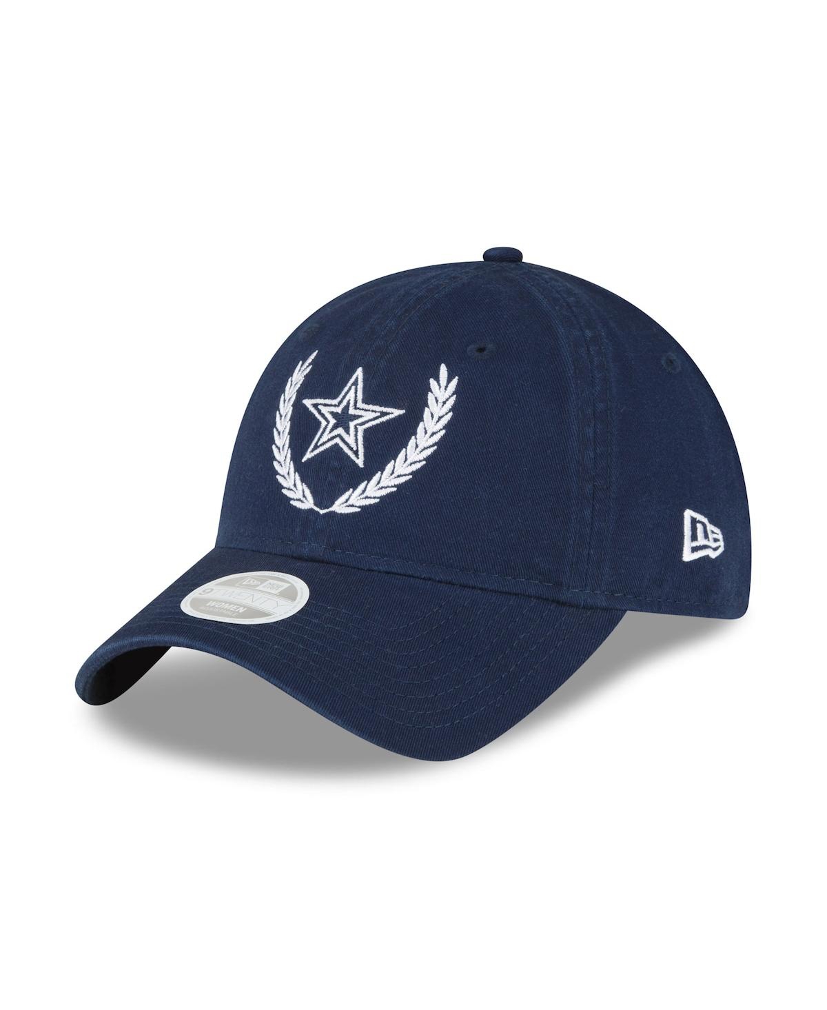 New Era Navy Dallas Cowboys Leaves 9twenty Adjustable Hat In Navy