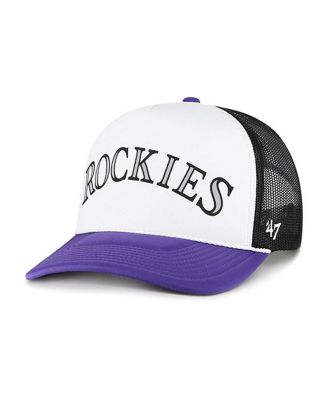 Men's '47 Brand White Colorado Rockies Foam Front Script Trucker ...