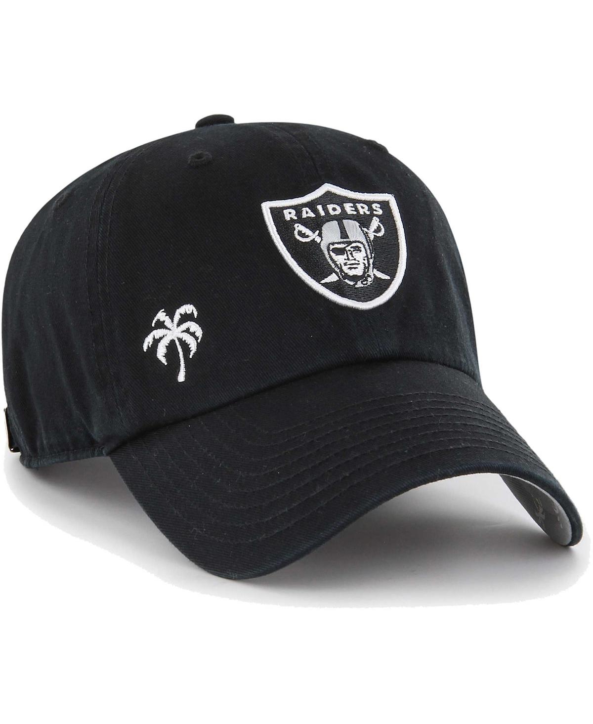 Women's '47 Brand Black Las Vegas Raiders Confetti Icon Clean Up Adjustable Hat - Black