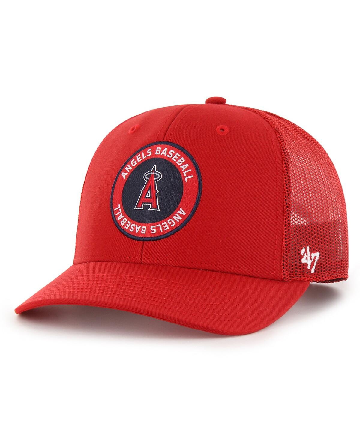 47 Brand Men's ' Red Los Angeles Angels Unveil Trucker Adjustable Hat
