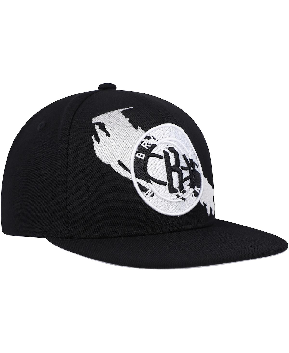 Mitchell & Ness Men's  Black Brooklyn Nets Paint By Numbers Snapback Hat In Black